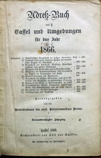 Adress-Buch von Cassel und Umgebungen 1866.